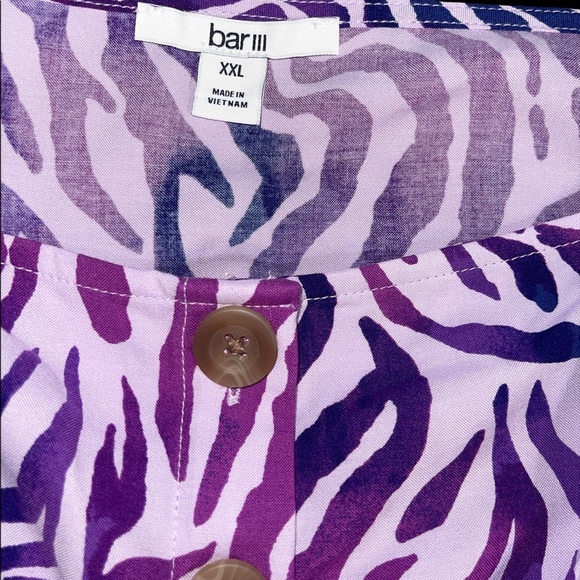 Bar III zebra print cami with drawstring at waist - Picture 2 of 3